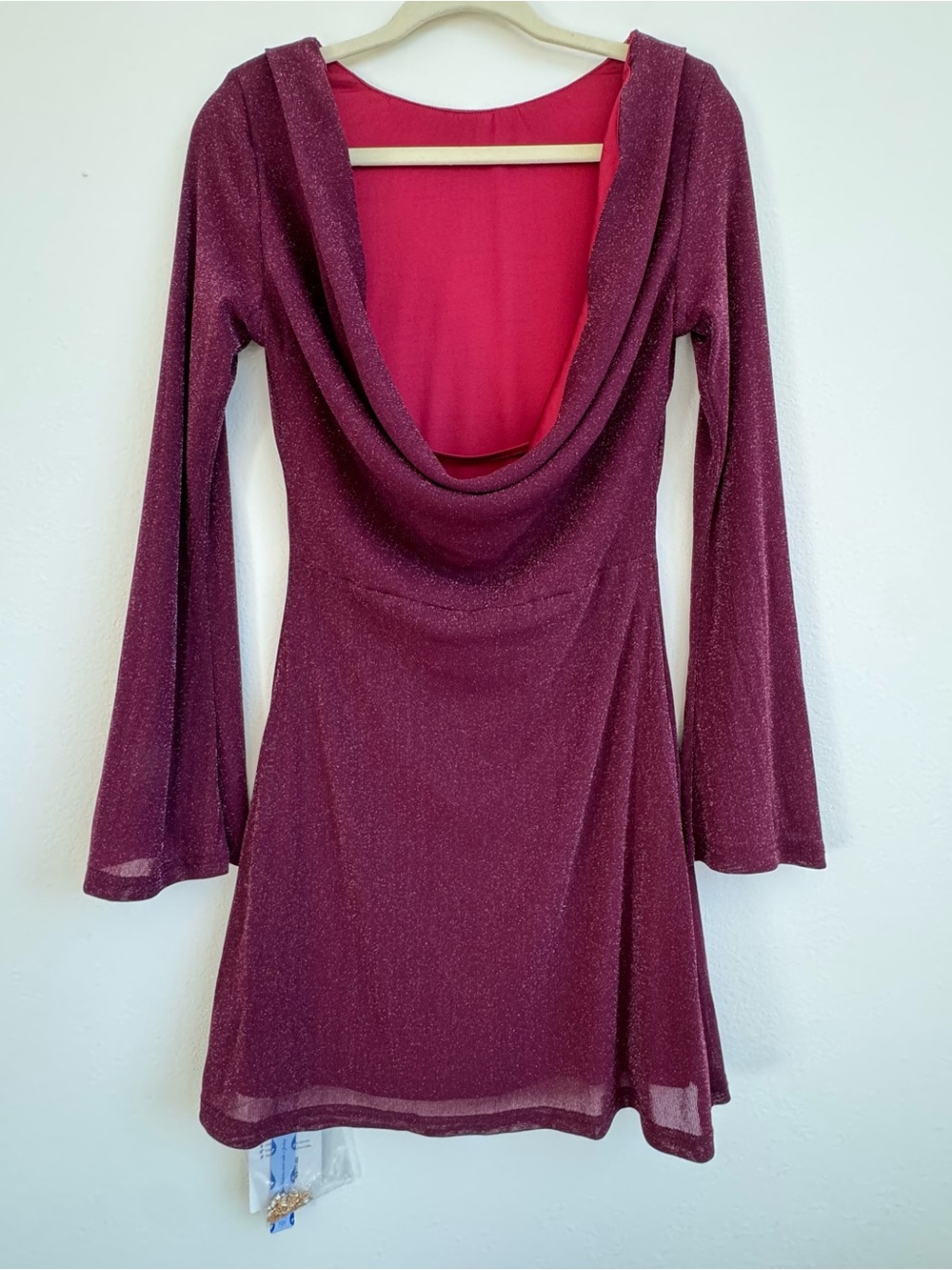 Cider Fit Flare Dress Cowl Low Back NWT